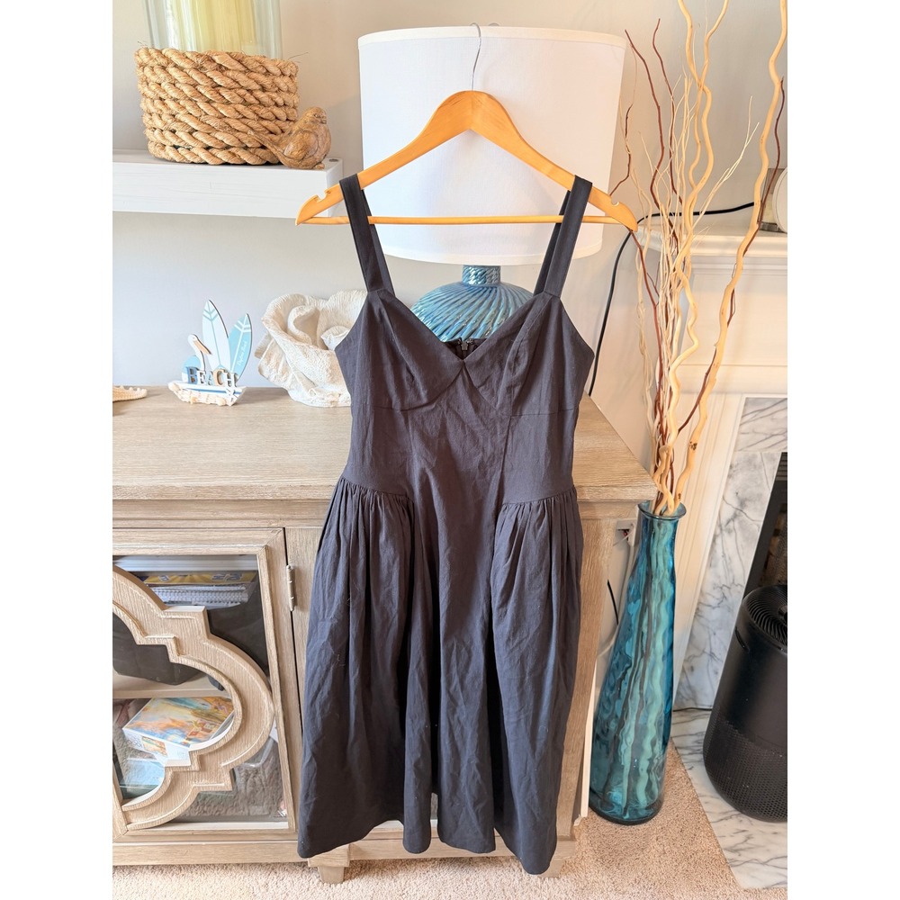 Future Collective Reese Blutstein Corset Fit and Flare Midi Dress Womens Black 4